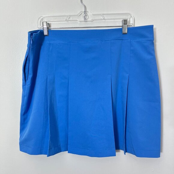 Lady Hagen Womens Off The Races 17" Pleat Skort Preppy‎ Blue Size 14 NWT - Picture 2 of 4